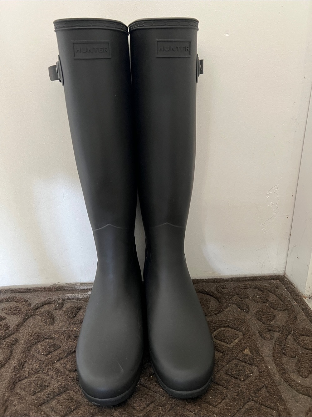 Hunter Tall Matte Black Rain Boots